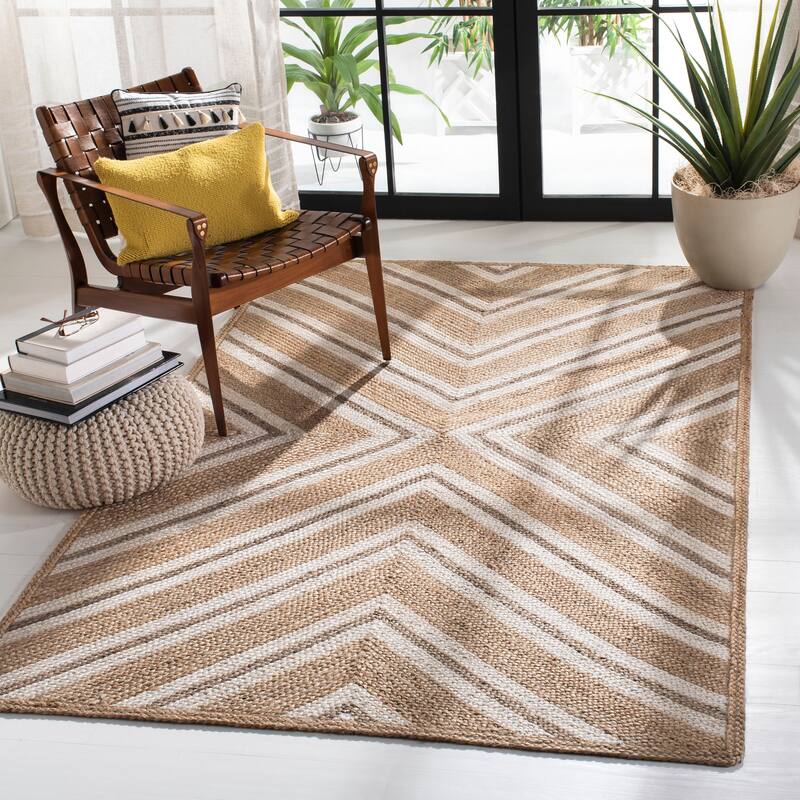 SAFAVIEH Natural Fiber Jetta Geometric Jute Rug - 3' x 5' - Natural/Ivory