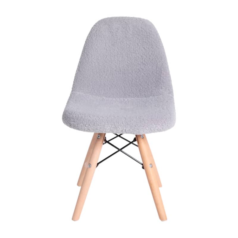 Set of 2 Kids Armless Faux Shearling Faux Sherpa Chairs - Beechwood Legs