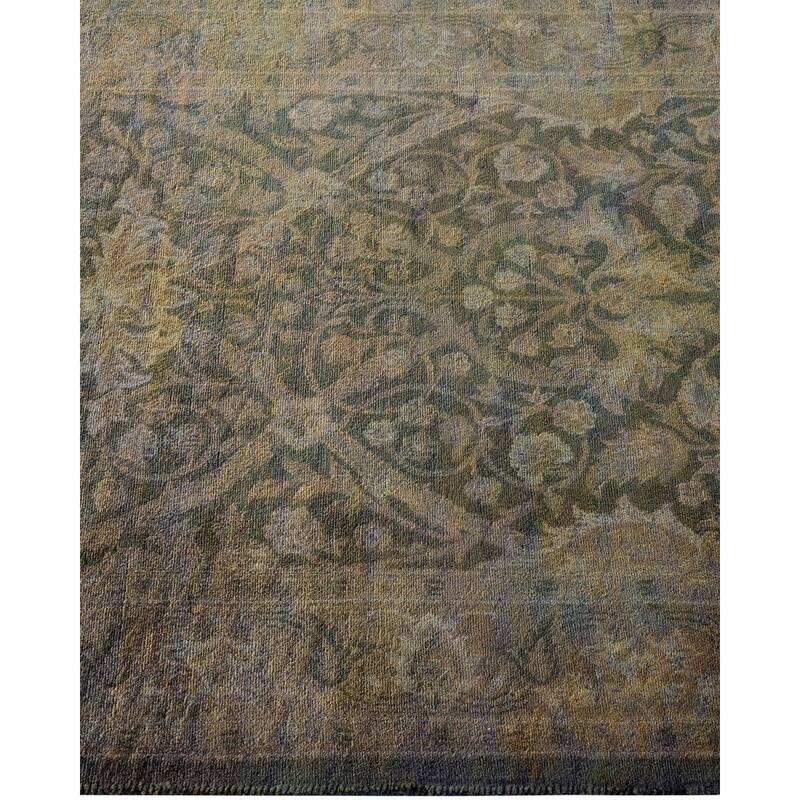 Overton Hand Knotted Wool Vintage Inspired Modern Contemporary Overdyed Gray Runner Rug - 2' 7" x 8' 8"