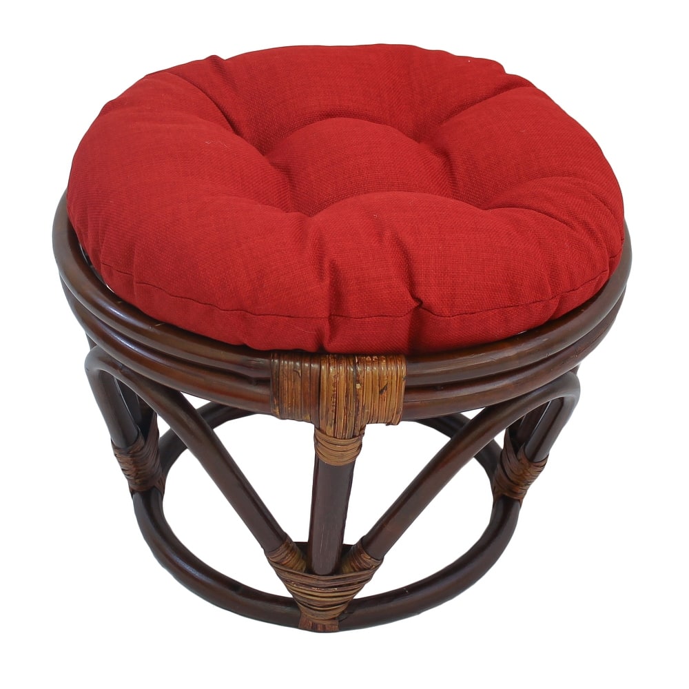 Bali 18-inch Footstool with Solid Outdoor Cushion