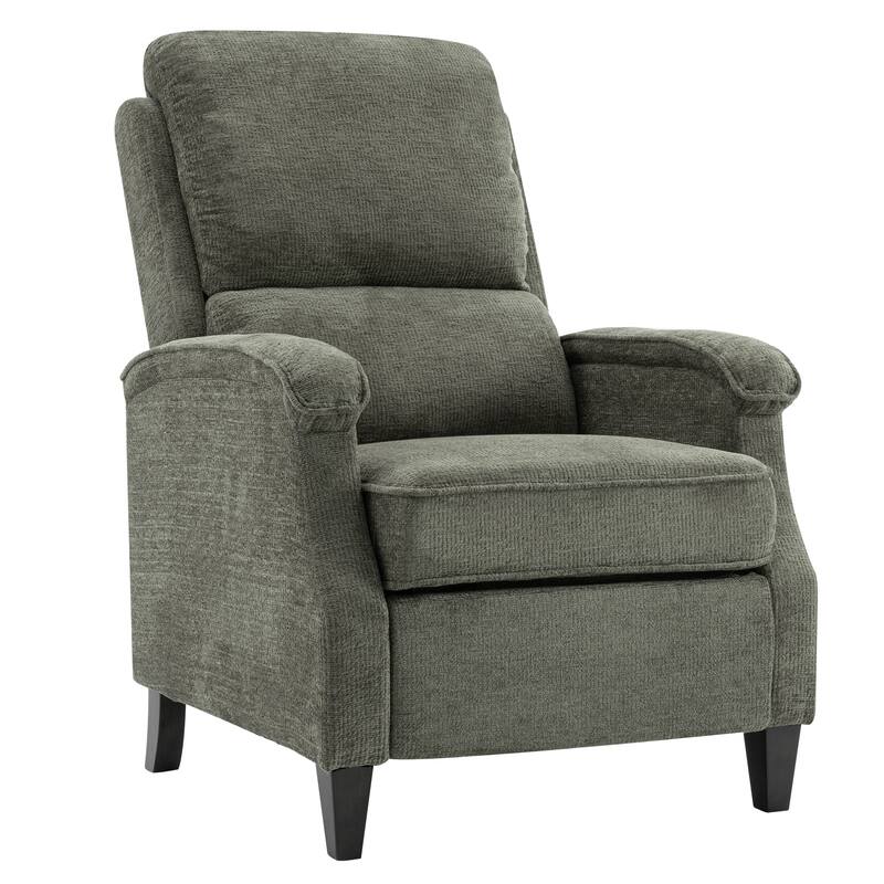 Push-Back Upholstered Recliner with Thickened Seat Cushion Backrest