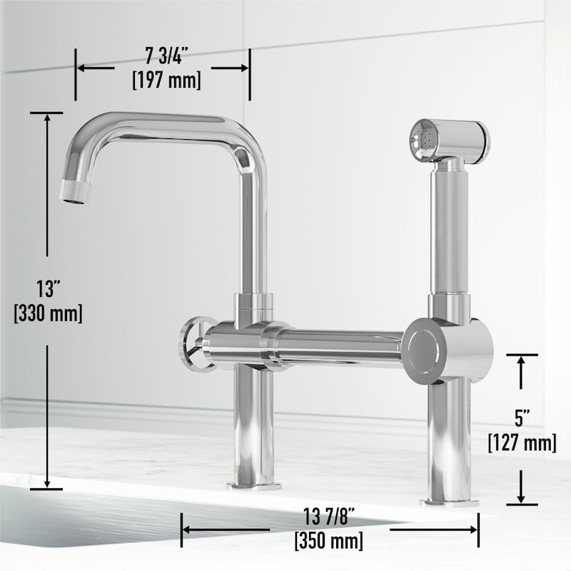 VIGO Cass 13" H Widespread Pull-Out Sprayer Kitchen Faucet