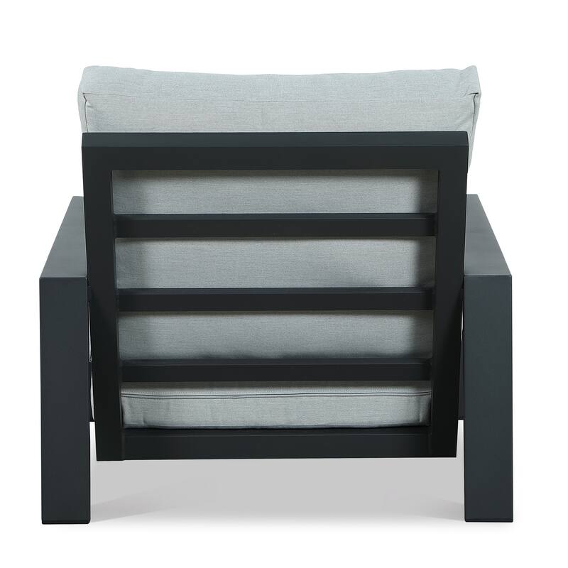 Benton 4-Piece Aluminum Outdoor Conversation Sofa Set with Cushions