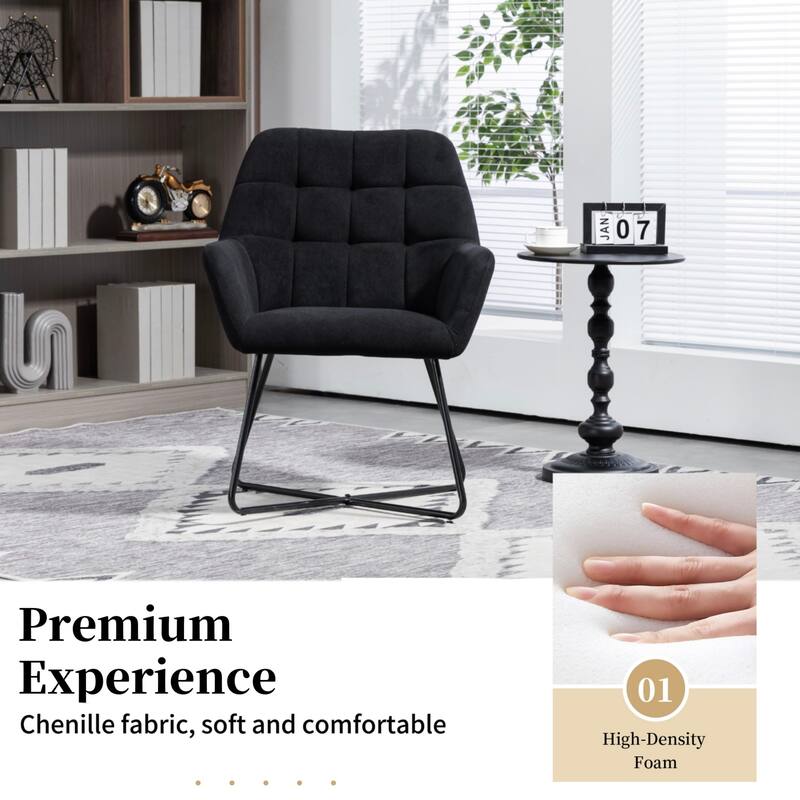 Upholstered Office/Home Chair with Metal Legs