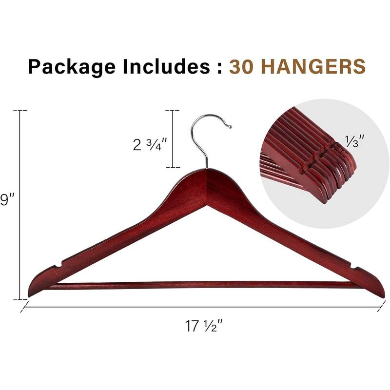 StorageWorks Wooden Clothes Hangers, Hangers for Coats, Shirts, Jackets, Pants, Suits