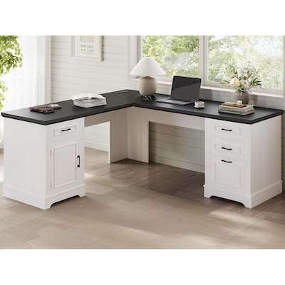 Executive L Shaped Desk Office Desk Drawers Storage Drawers Cabinet