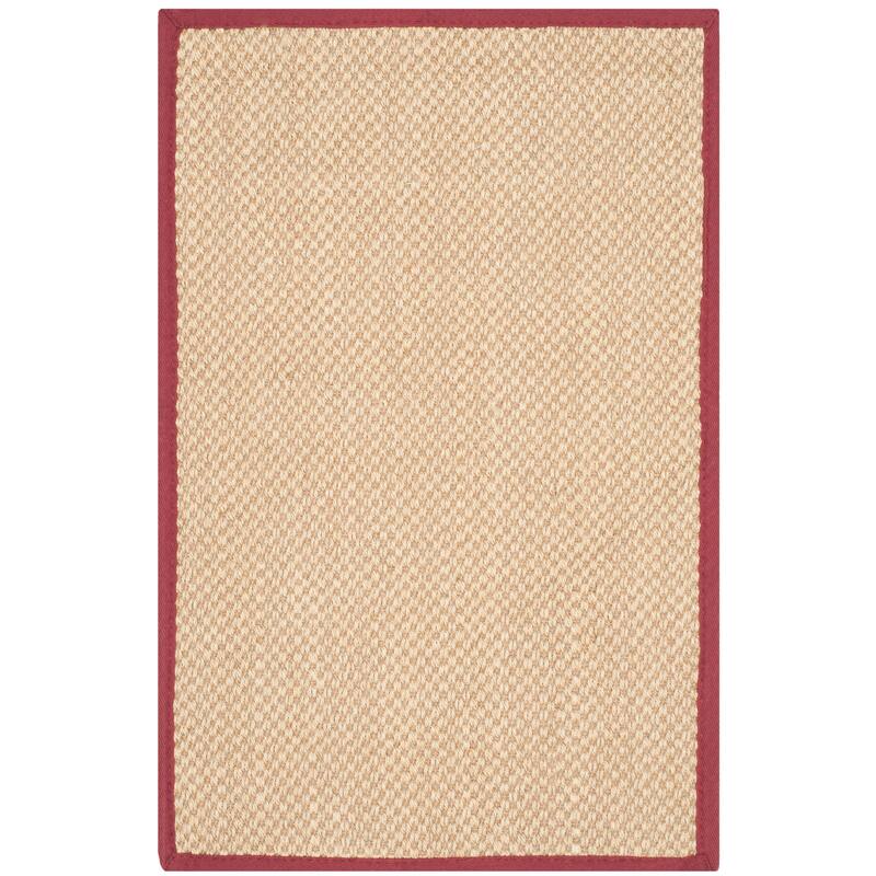SAFAVIEH Natural Fiber Venus Casual Border Sisal Rug - 2'6" x 4' - Maize/Burgundy