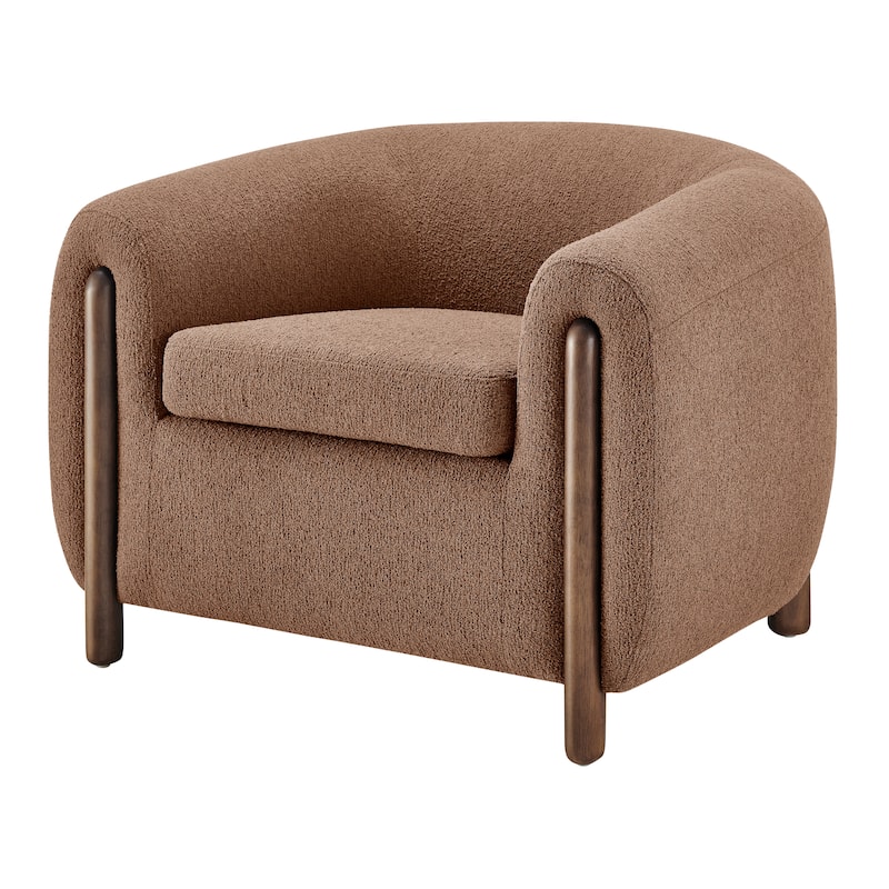 NPD Furniture Cordelia Boucle Accent Arm Chair - Palladian Brown