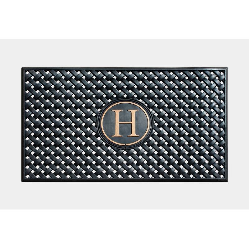 A1HC 100% Pure Rubber Monogrammed Front Door Mat 24" x39" Indoor Outdoor Doormat