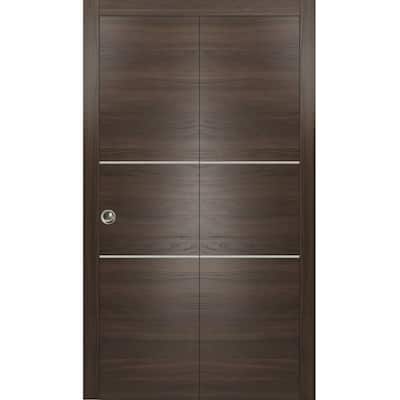 Bi-fold Doors 36 x 80 Planum 0110 Chocolate Ash with Sturdy Tracks