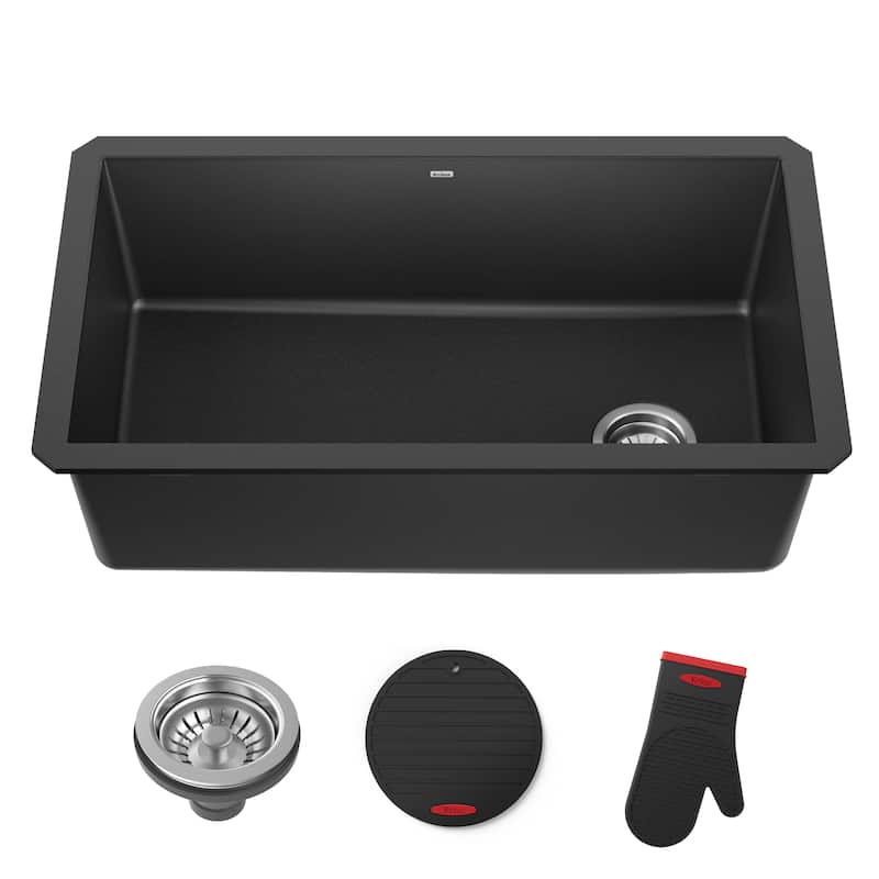 KRAUS Forteza Granite 32 inch 1-Bowl Undermount Kitchen Sink