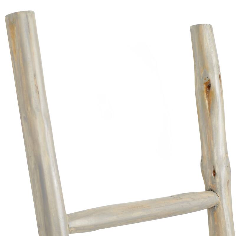 Teak Wood Handmade 4 Rack Ladder - White or Brown - Roche River Decor