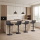 preview thumbnail 16 of 27, Art Leon Faux Leather Adjustable Swivel Barstool, Set of 4