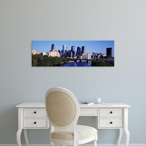 Easy Art Prints Panoramic Images's 'Delaware River, Philadelphia, Pennsylvania, USA' Premium Canvas Art