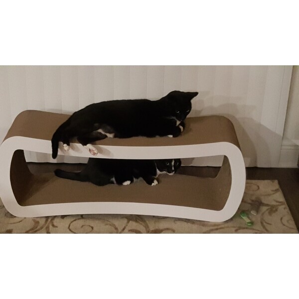 Shop Petfusion Jumbo Cat Scratcher Lounge White Overstock