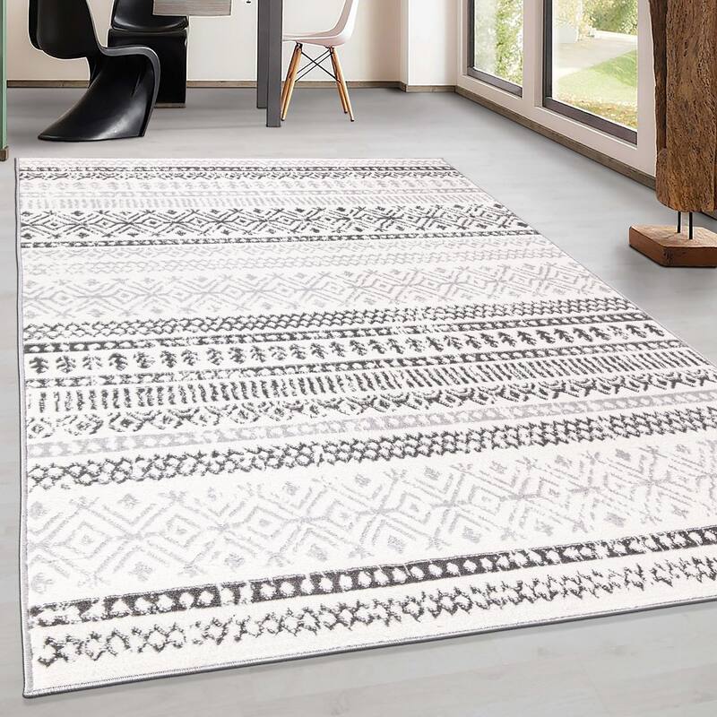 World Rug Gallery Distressed Boho Geometric Modern Area Rug