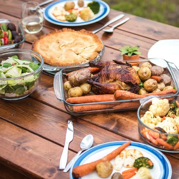 slide 2 of 6, Libbey Baker's Basics 5-Piece Glass Casserole Baking Dish Set with 1 Cover Set of 6