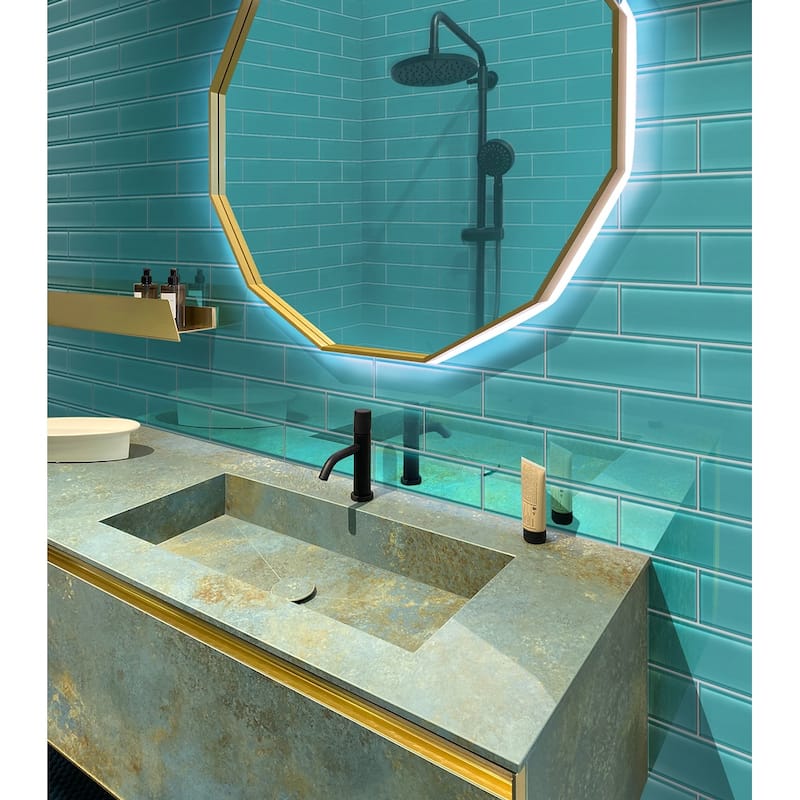 Apollo tile 3" x 12" Colorway Glossy Sky Blue Glass Tile (5 sq ft/case) - 20 Pack