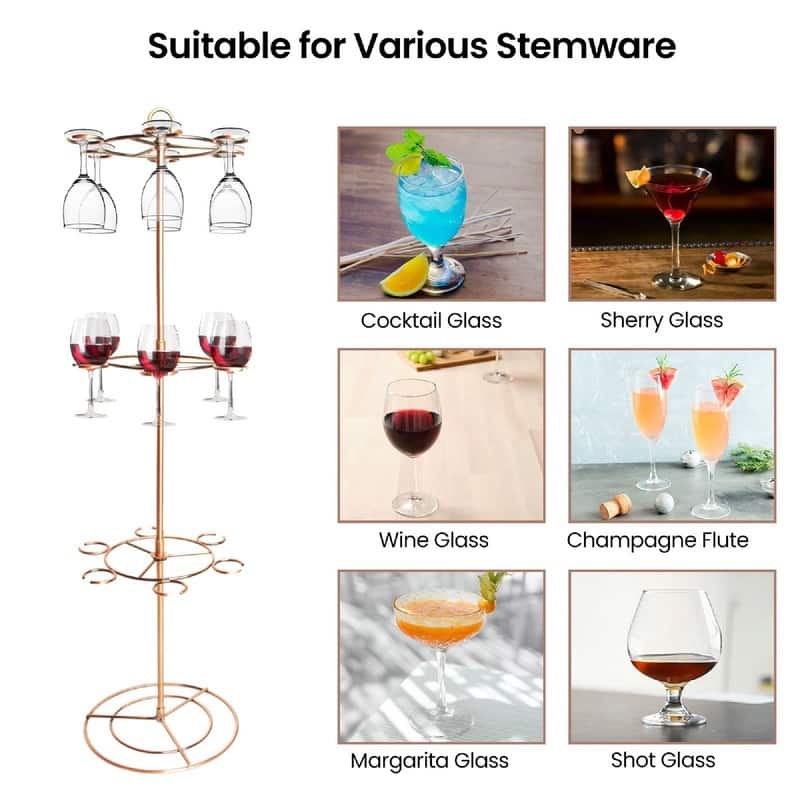 Wine Glass Holder Stand - 8.66 x 8.66 x 33 inches