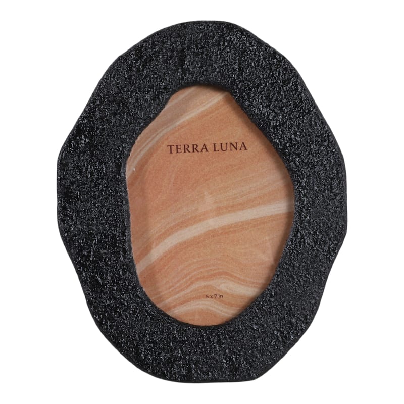Wood Glass Frame Oval Mirror for Home Office Casual Decor - 10" Black