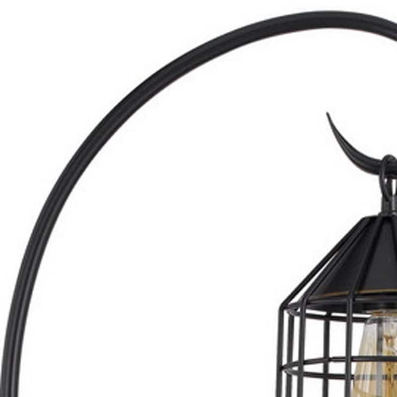 Traditional Floor Lamp 63" Tall in Bronze Metal with Dimmable Rocker Switch for Bedroom or Office - 63" H x 15" W x 11" D
