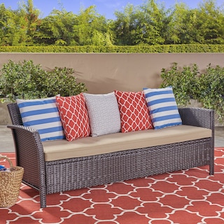 St. Lucia Outdoor Wicker 3 Seater Sofa by Christopher Knight Home