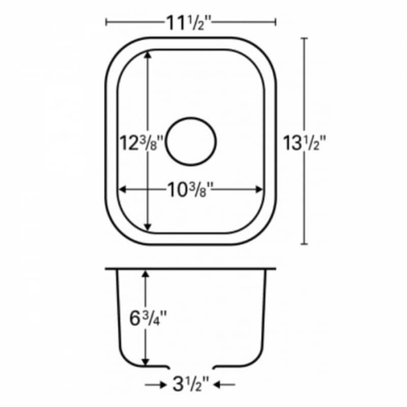 Karran 12" Undermount Stainless Steel Bar/Prep Sink