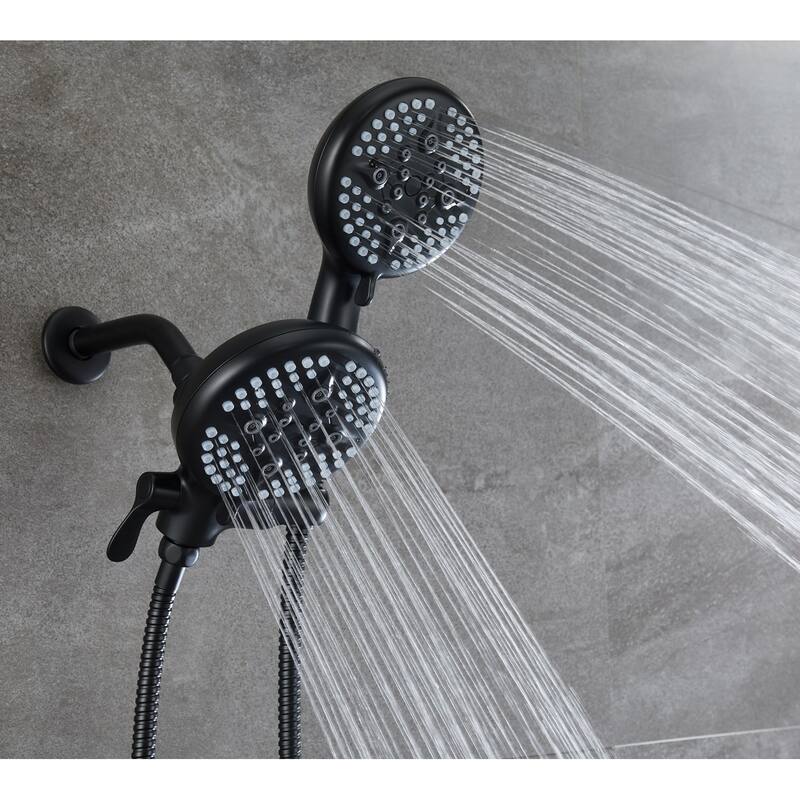 5 in. Dual Shower Head and Handheld Shower Head in Matte Black