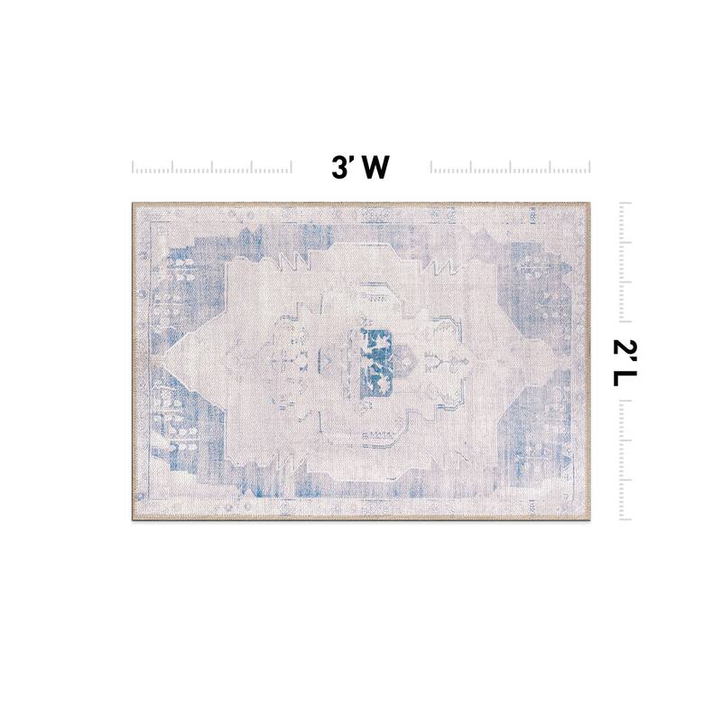 World Rug Gallery Vintage Medallion Machine Washable Non Slip Area Rug