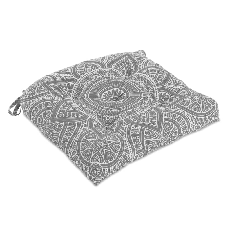 Indoor/Outdoor Cotton Mandala Chair Pads Cushions Thick Tufted with Ties - 19''x19''