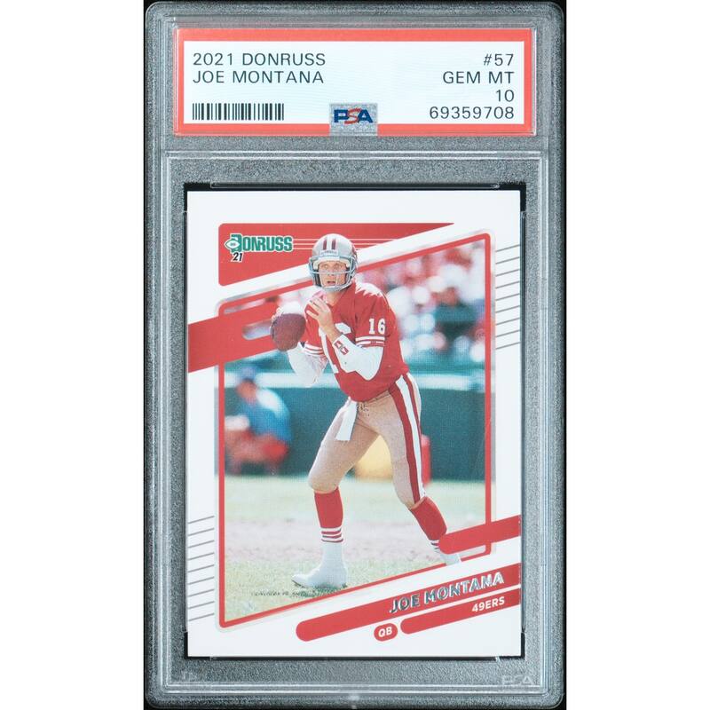 Joe Montana 2021 Panini Donruss Football Card #57 Graded PSA 10 - 8'6" x 11'6"