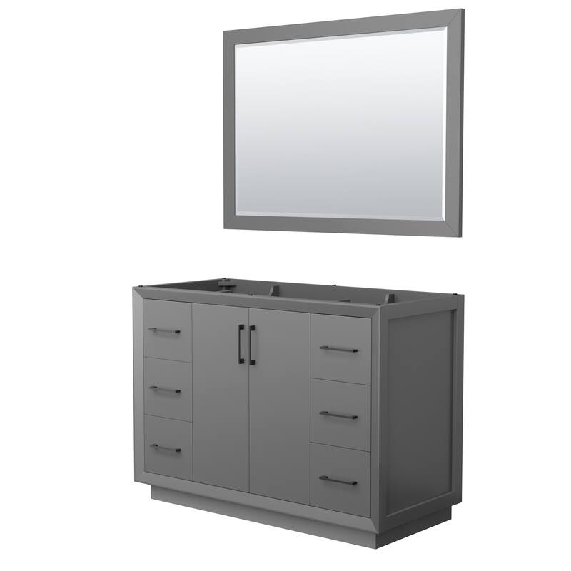 Wyndham Collection WCF414148S-CXSXX-M46 Strada 47" Single Free - Dark Gray / Matte Black Hardware