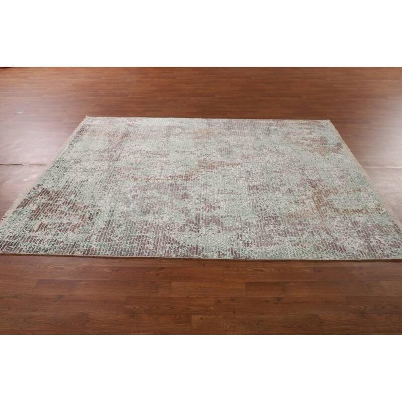 Multi-Color Abstract Modern Area Rug Handmade Wool Carpet - 5'6"x 7'6"