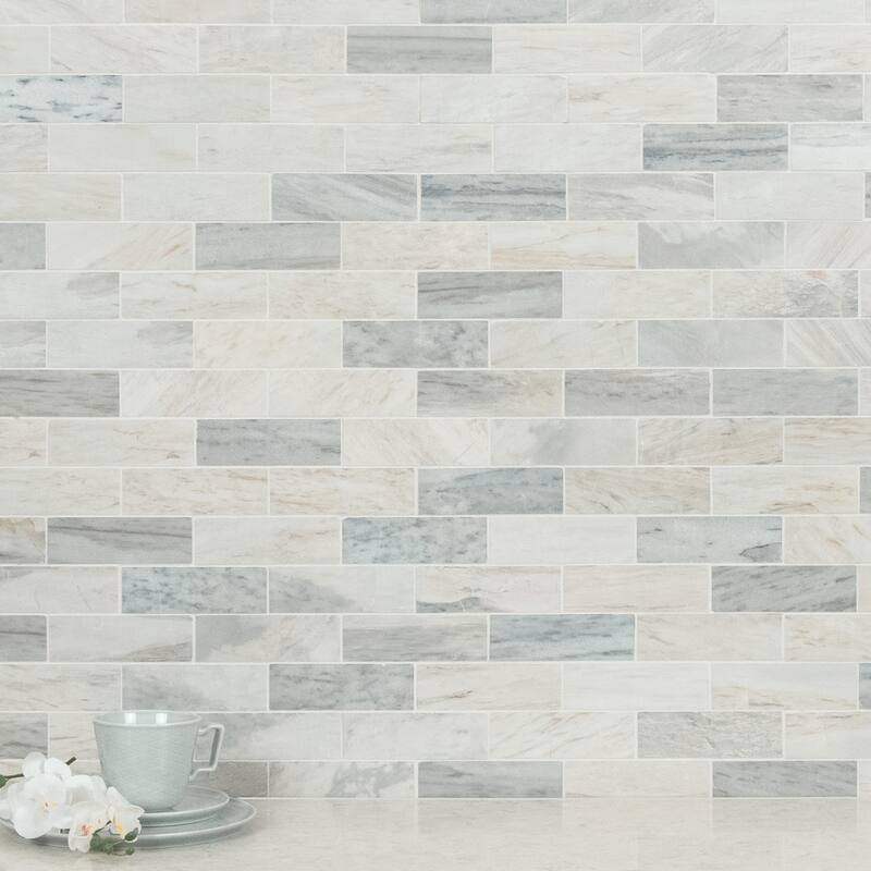 Ackland AKM-S-2X6SWP-CA 12" x 12" Marble Subway Floor and Wall Tile -