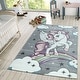preview thumbnail 13 of 12, Kids Rug for Nursery Enchanted Unicorn and Rainbows in the Sky 7'10" x 11'2" - grey