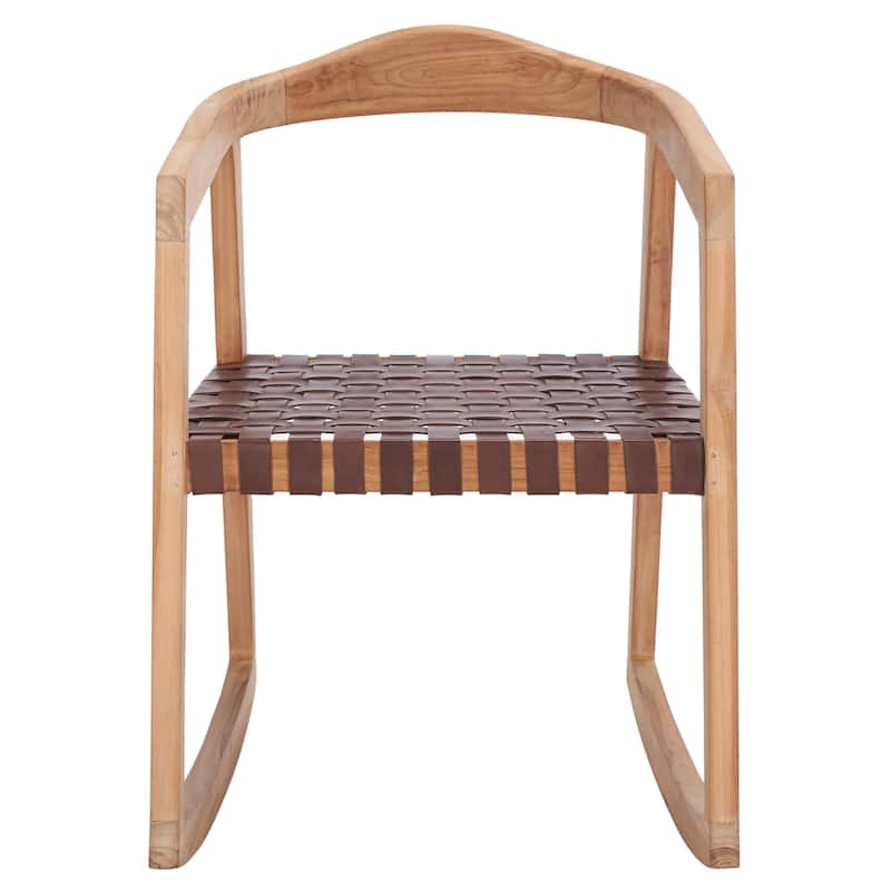 SAFAVIEH Hazelle Rocking Dining Chair - 23" W x 26" D x 33" H - 23Wx26Dx33H - Cognac/Natural