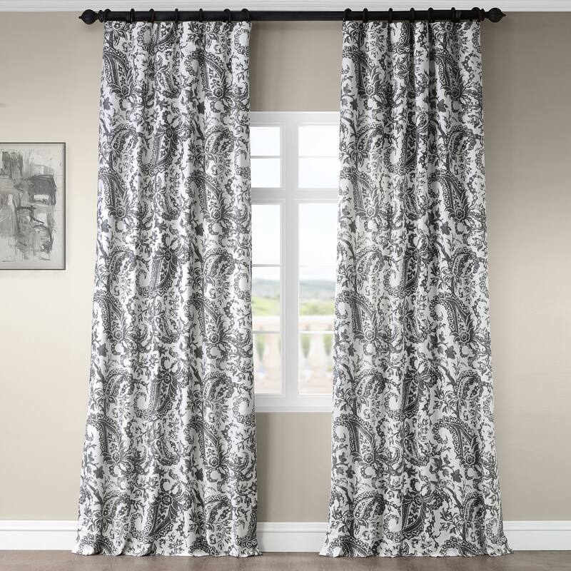 Exclusive Fabrics Edina Washed Classic Paisley Printed Cotton Curtain Panel