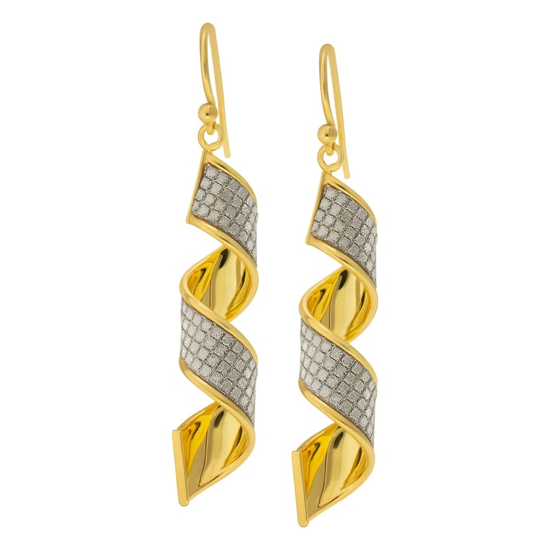 Victoria Townsend Yellow Gold over Sterling Silver Twist Drop Earrings