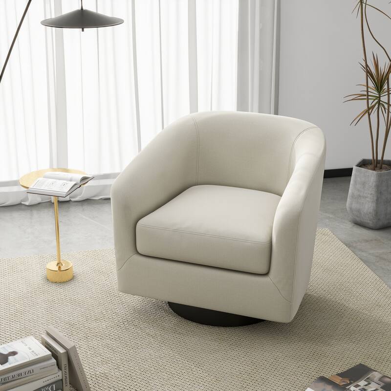 Modern 360°Swivel Accent Chairs Barrel Armchairs