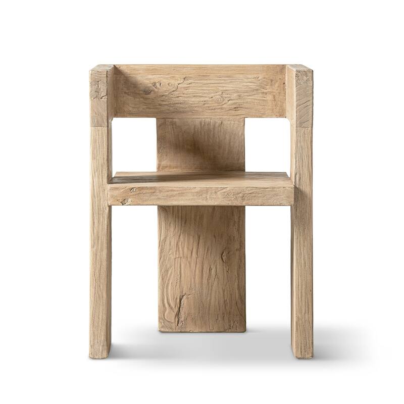 Jennifer Taylor Home Avenel Solid Reclaimed Elm Sculptural Block Accent Chair
