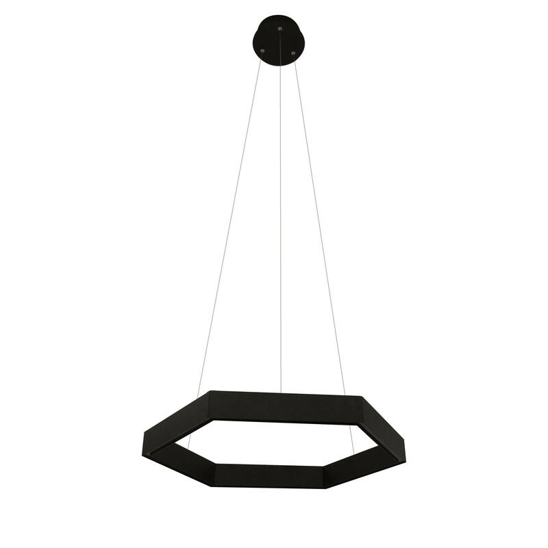 Octagonal Led Display Modern 1-Light Black Metal and Acrylic Octagon Shaped Frame LED Light ...