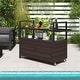 preview thumbnail 6 of 18, Costway Outdoor Bar Cart with Tempered Glass Top Storage Cabinet & 8 - See Details