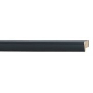 Wood Picture Frame Moulding - 18ft Bundle In Contemporary Black Finish, 2cm Width, 1cm Rabbet Depth