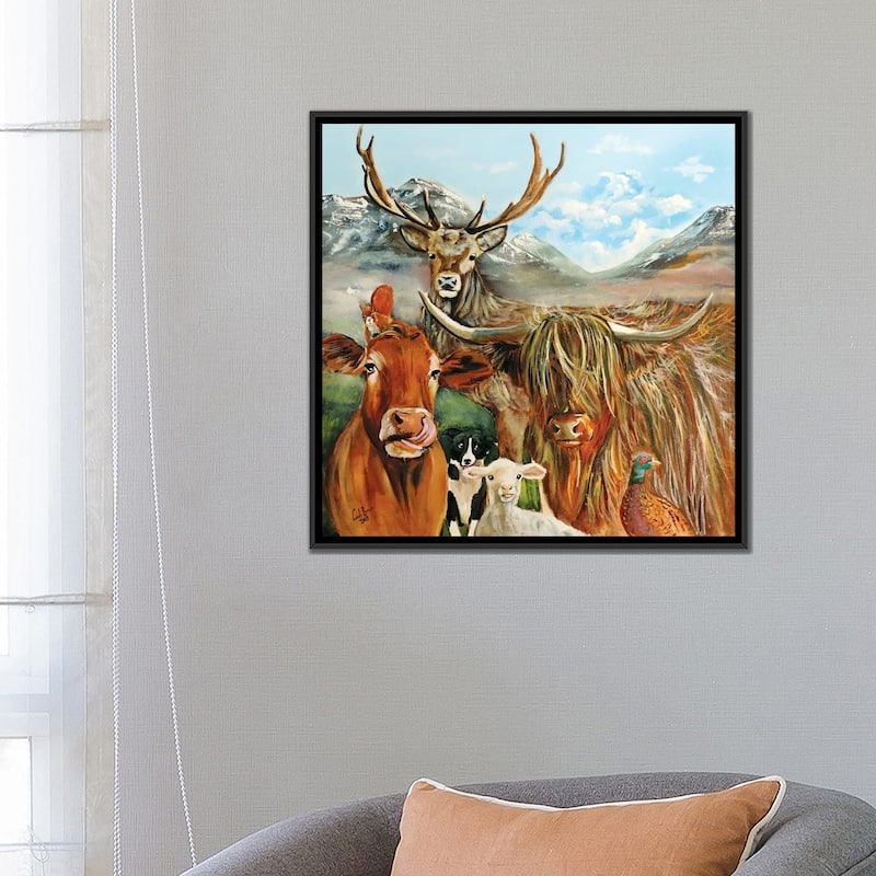 iCanvas "Scottish Locals" by Gordon Bruce Framed Canvas Print