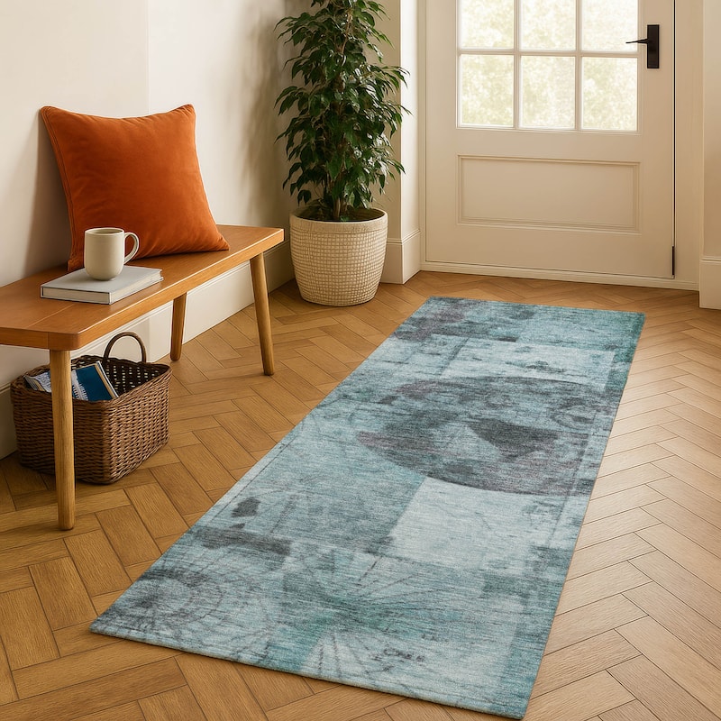 Premium Washable Super Soft Mayfield Rug - Teal - 2'3" x 7'6"