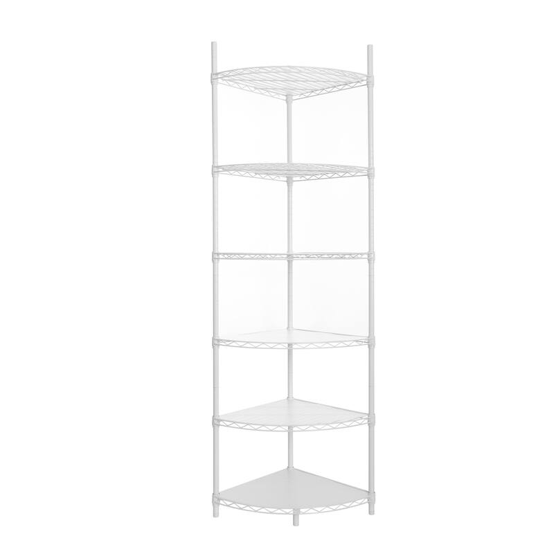 6-Tier Adjustable Metal Heavy Duty Corner Wire Shelf Rack