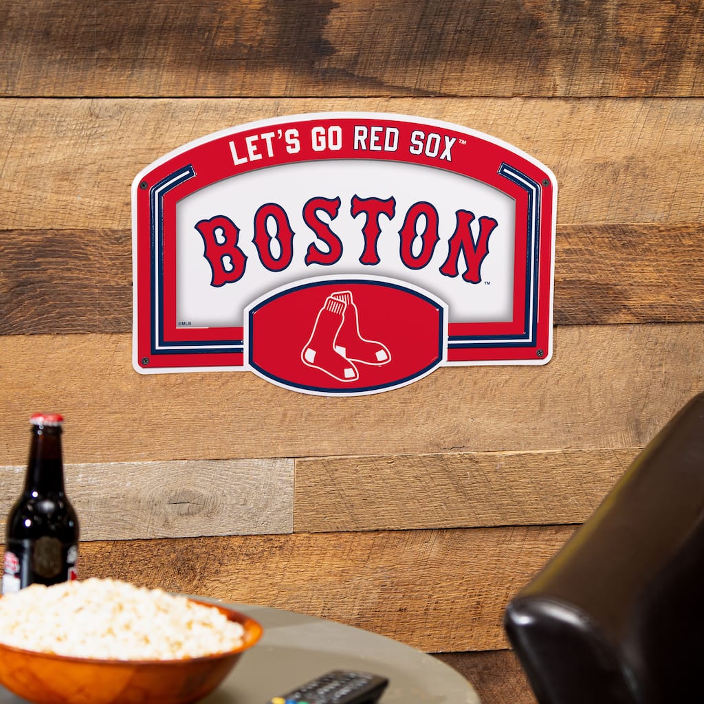 Boston Red Sox Embossed Steel Wall Sign, 11" x 17"