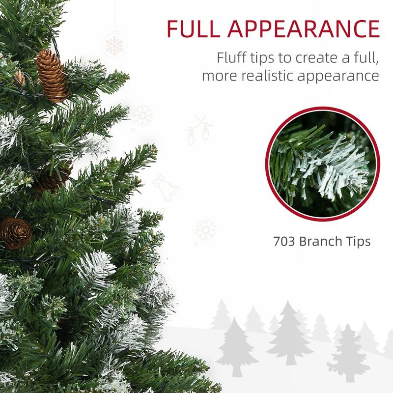 6ft Prelit Skinny Artificial Christmas Tree with Snowdipped Branches