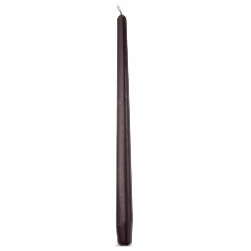 Color Studio 12" Traditional Taper Unscented Smokeless Paraffin Wax Candle Black Set of 4 Burn Time 8 hrs.