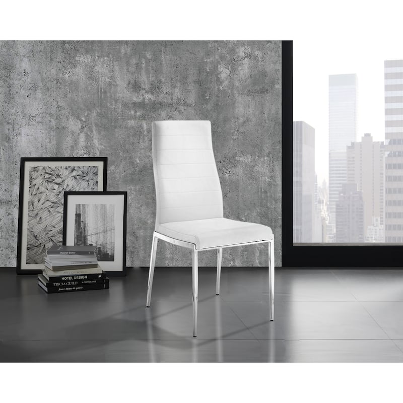 Casabianca Home Firenze Set of 2 Dining Chair in Gray PU Leather